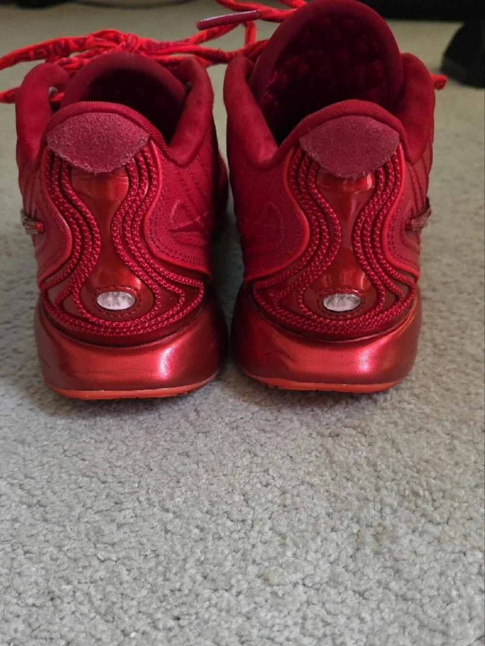 Nike XXI Lebron's Red Athletic Sneakers with Metallic Red Swoosh, Mens Size 8